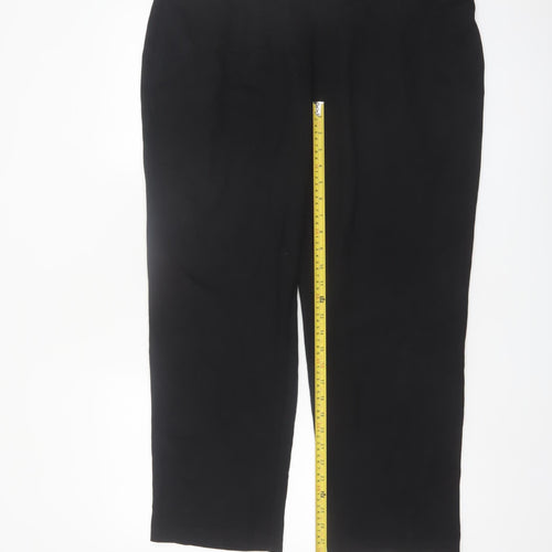 Marks and Spencer Women Black Size 20 Short Viscose Trousers