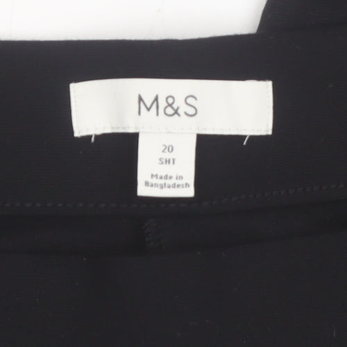 Marks and Spencer Women Black Size 20 Short Viscose Trousers