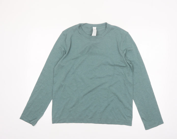 Lululemon Women Green Long Sleeve Slim Fit Nylon T-Shirt Size 8