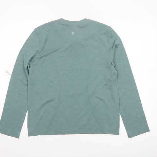 Lululemon Women Green Long Sleeve Slim Fit Nylon T-Shirt Size 8