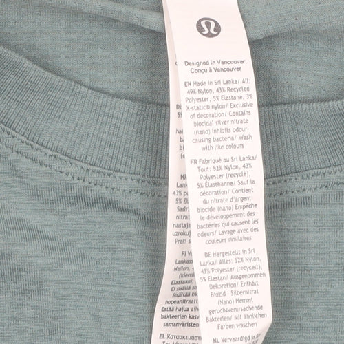 Lululemon Women Green Long Sleeve Slim Fit Nylon T-Shirt Size 8