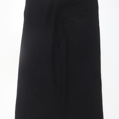 Marks and Spencer Women's Black Size 10 Tall Wide-Leg Cotton Blend Sweatpants