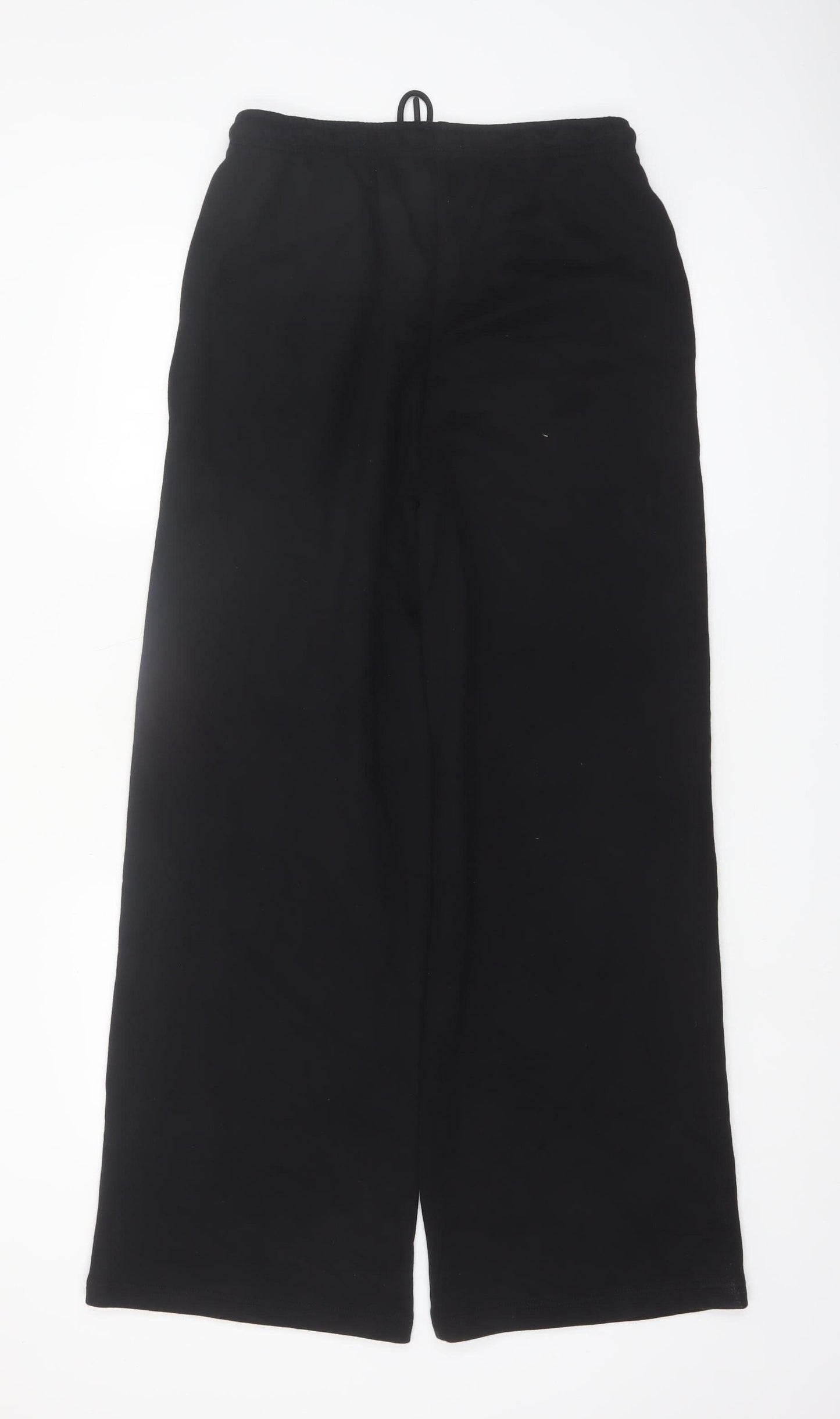 Marks and Spencer Women's Black Size 10 Tall Wide-Leg Cotton Blend Sweatpants