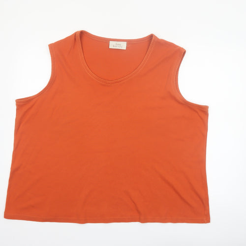 Ann Harvey Womens Orange Cotton Blend Tank Top Size 28 Plus