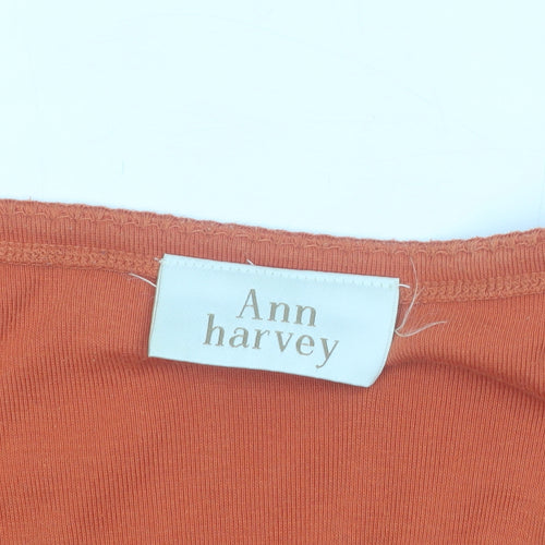 Ann Harvey Womens Orange Cotton Blend Tank Top Size 28 Plus