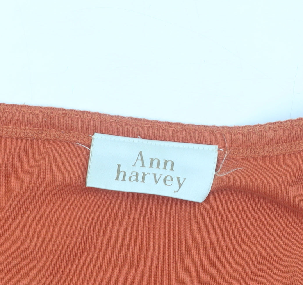 Ann Harvey Womens Orange Cotton Blend Tank Top Size 28 Plus