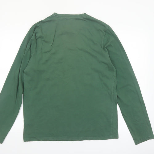 Mountain Warehouse Men’s Green Long Sleeve Organic Cotton Graphic Top Size M