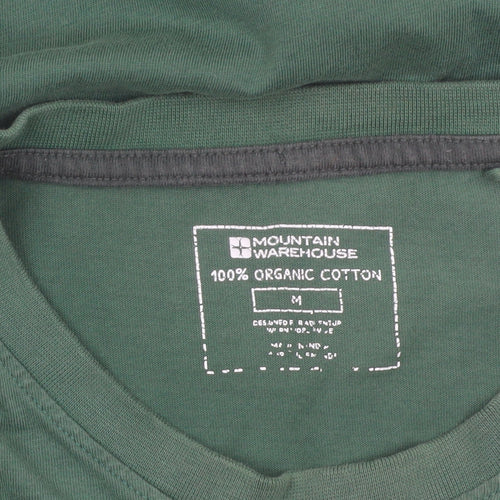 Mountain Warehouse Men’s Green Long Sleeve Organic Cotton Graphic Top Size M