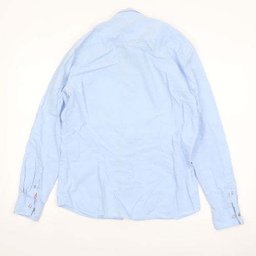 Calvin Klein Men's Blue Slim Fit Button-Down Shirt Size S