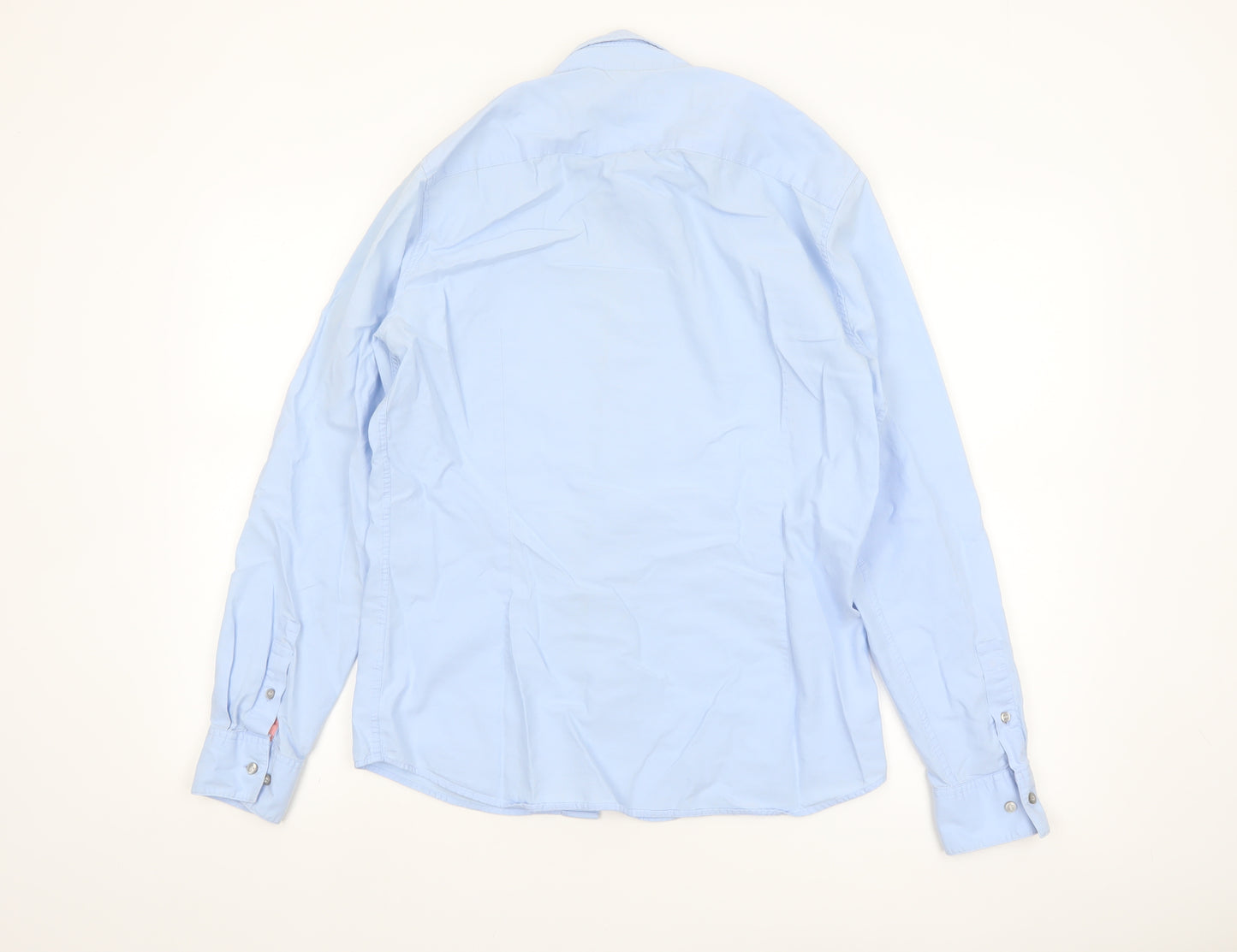 Calvin Klein Men's Blue Slim Fit Button-Down Shirt Size S