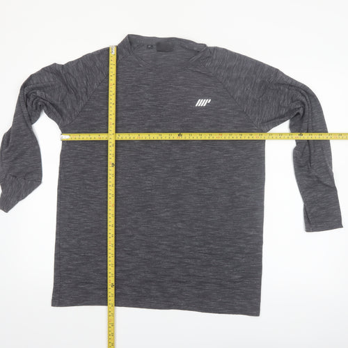 Myprotein Men's Grey Long Sleeve Athletic Gym Top Size L