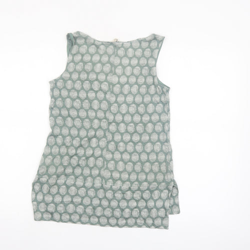White Stuff Women's Green Linen V-Neck Sleeveless Tank Top UK 8