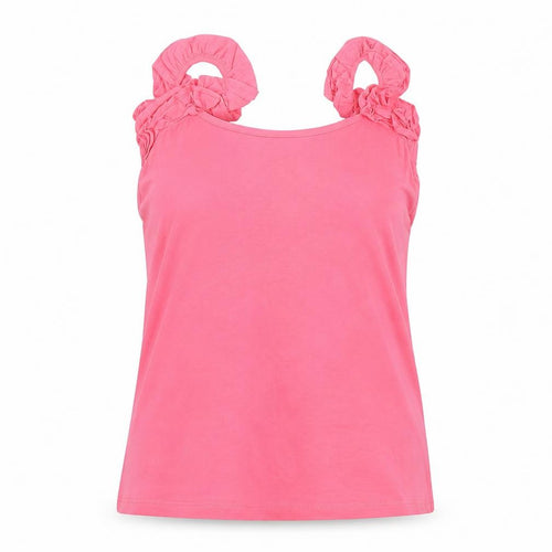 French Connection Women Pink Sleeveless Ruffle Strap Tank Top XL