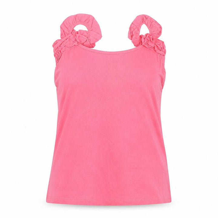 French Connection Women Pink Sleeveless Ruffle Strap Tank Top XL