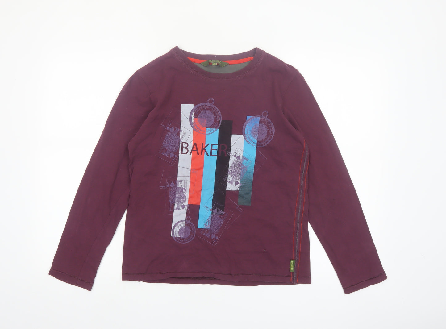 Ted Baker Boys Purple Long Sleeve Graphic Print Cotton T-Shirt 12 Years