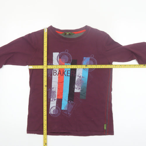 Ted Baker Boys Purple Long Sleeve Graphic Print Cotton T-Shirt 12 Years