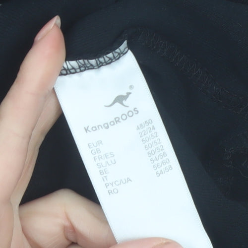 KangaROOS Women Black 22/24 Pullover Sweatshirt Cotton V-Neck