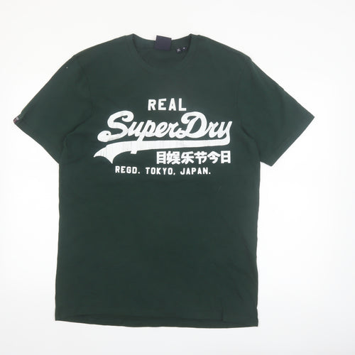Superdry Men's Green Graphic Logo T-Shirt Size M Short Sleeve Cotton