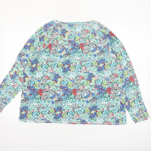 Marks and Spencer Women’s Multicoloured Floral Print Cotton Long Sleeve Top Size 20