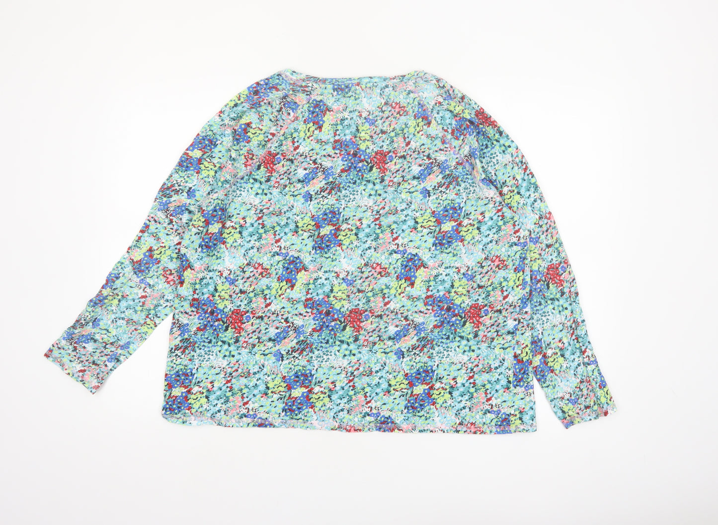 Marks and Spencer Women’s Multicoloured Floral Print Cotton Long Sleeve Top Size 20
