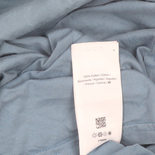 Fred Perry Men's Blue Crew Neck Cotton T-Shirt Size M