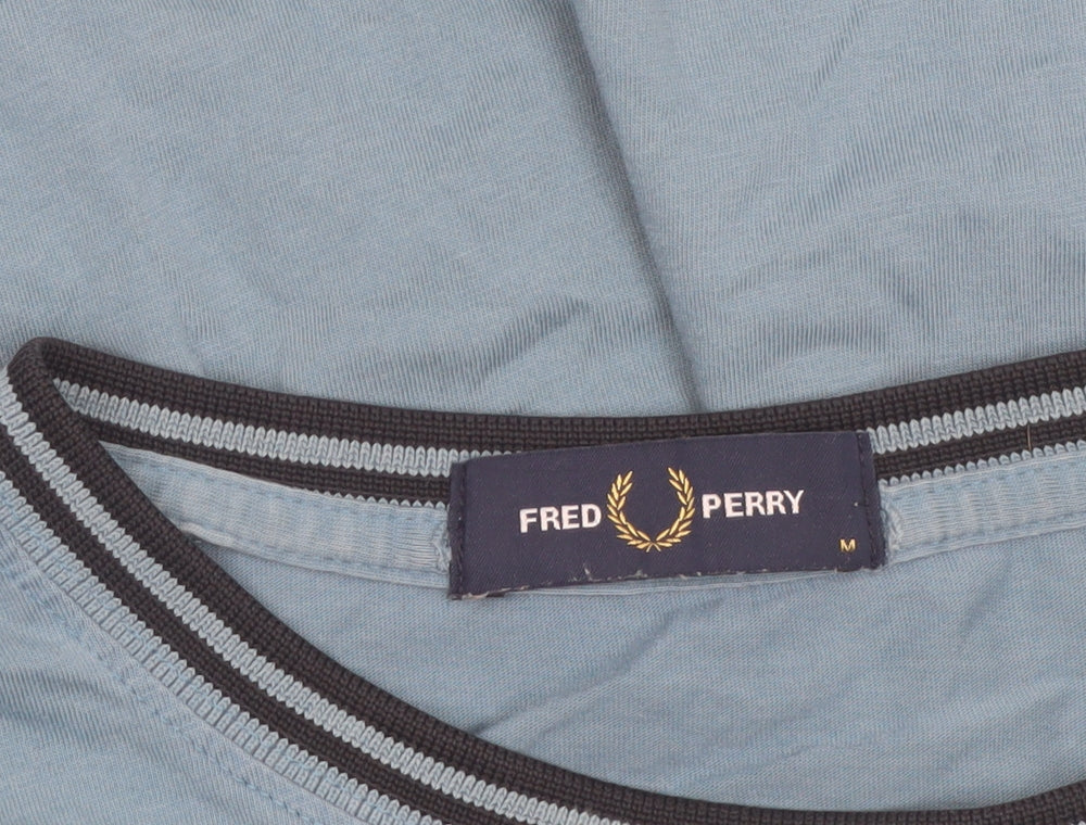 Fred Perry Men's Blue Crew Neck Cotton T-Shirt Size M