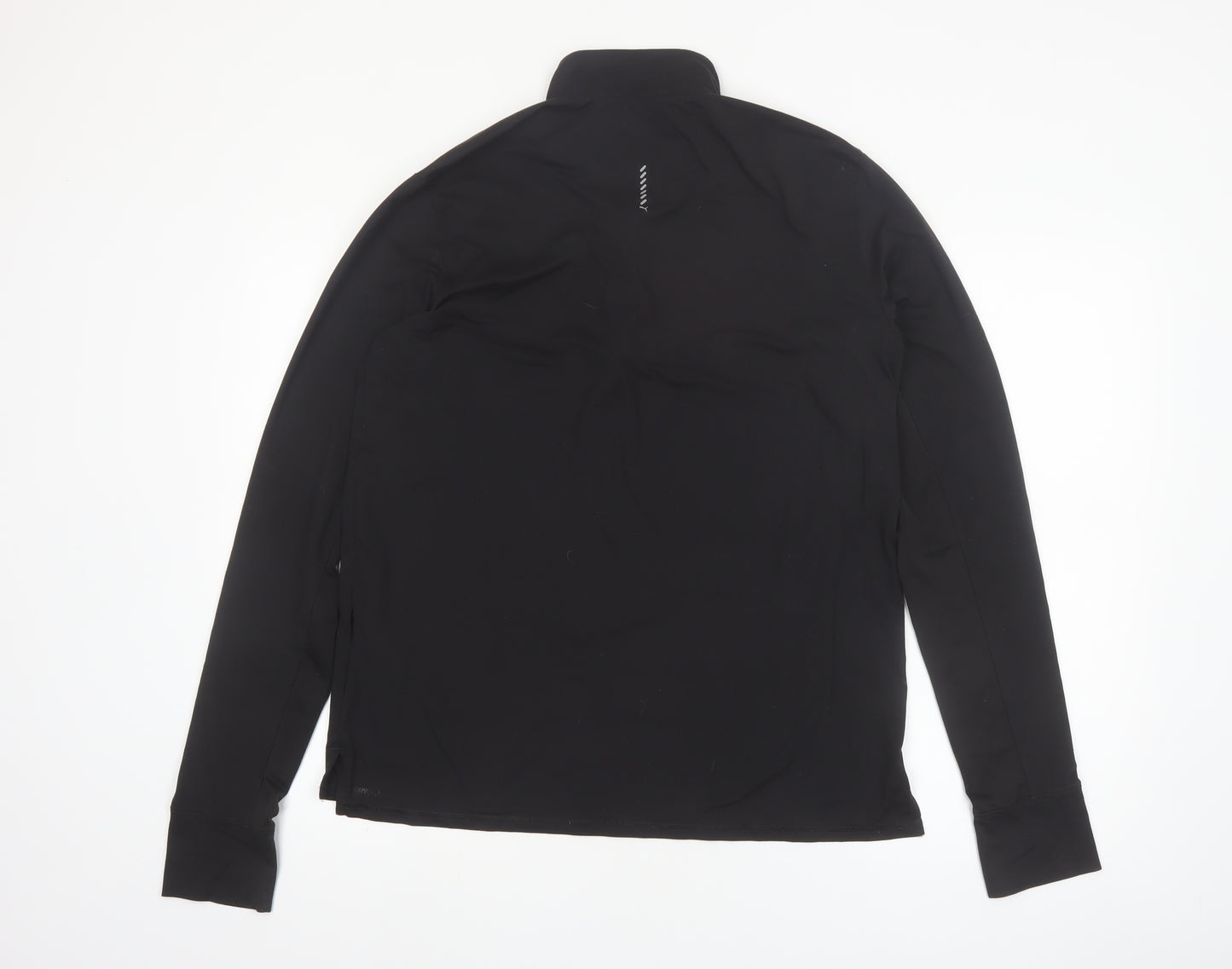 Puma Men’s Black Long Sleeve 1/4 Zip Running Top M Athletic Fit