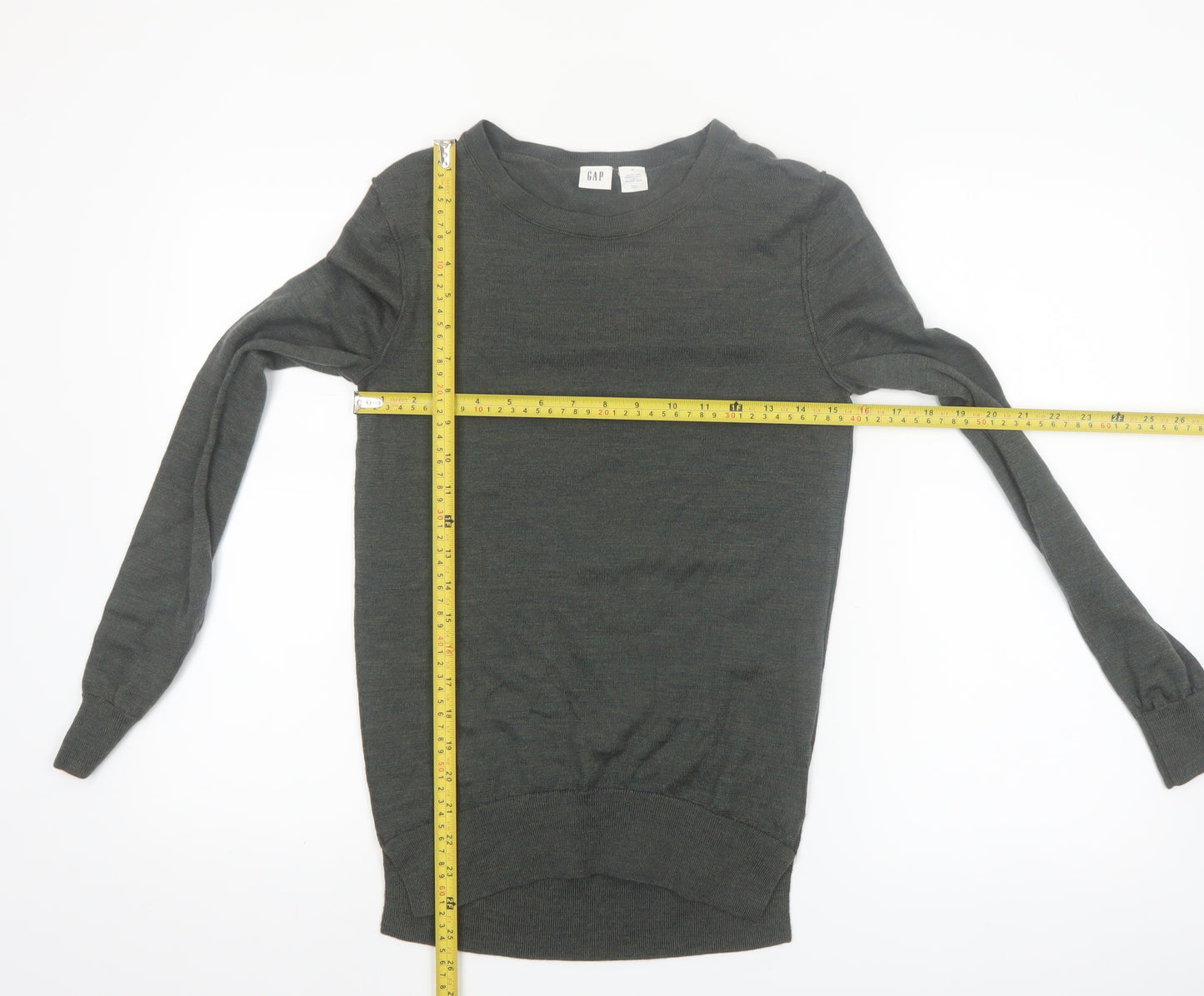 GAP Women's Green Merino Wool Crew Neck Pullover Jumper Size S