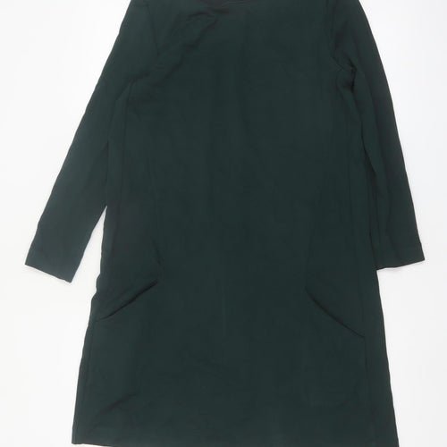 H&M Women Green Size 8 Shift Knee Length Long Sleeve Dress