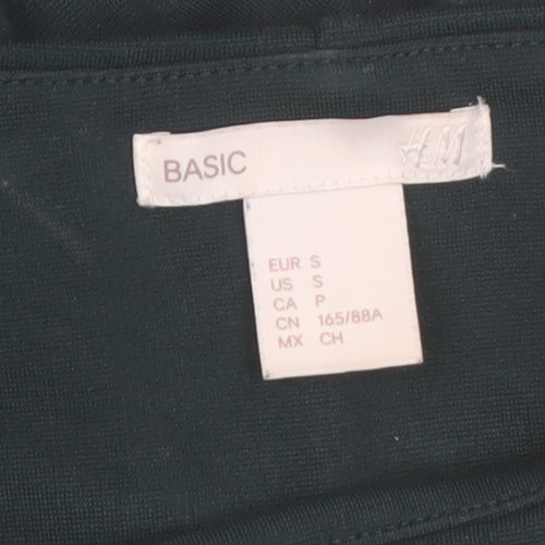 H&M Women Green Size 8 Shift Knee Length Long Sleeve Dress