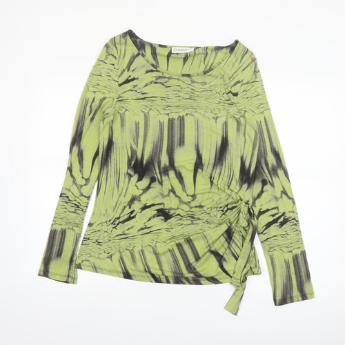 Chianti Women’s Green Abstract Long Sleeve Tunic Top Size 14