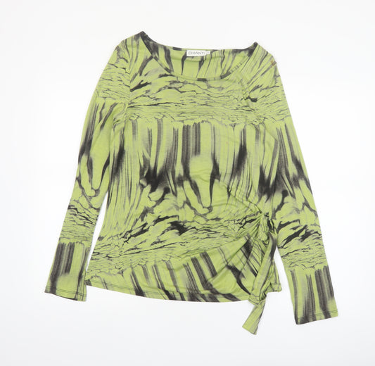 Chianti Women’s Green Abstract Long Sleeve Tunic Top Size 14