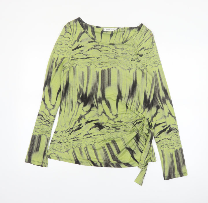 Chianti Women’s Green Abstract Long Sleeve Tunic Top Size 14
