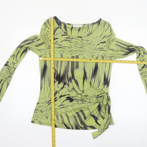 Chianti Women’s Green Abstract Long Sleeve Tunic Top Size 14