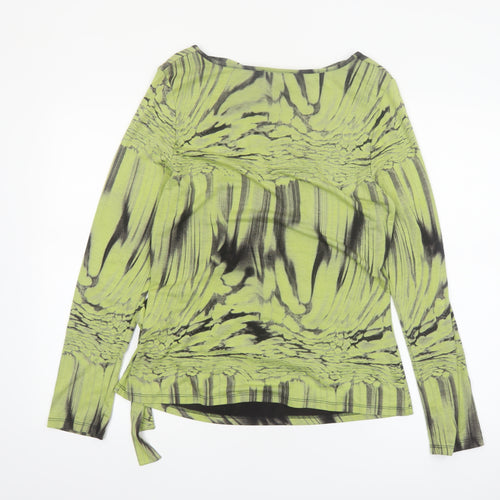 Chianti Women’s Green Abstract Long Sleeve Tunic Top Size 14