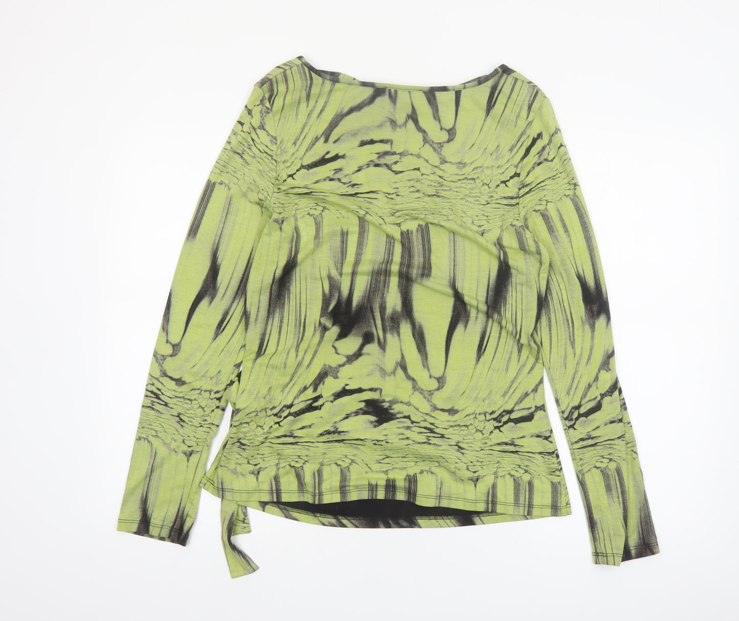 Chianti Women’s Green Abstract Long Sleeve Tunic Top Size 14