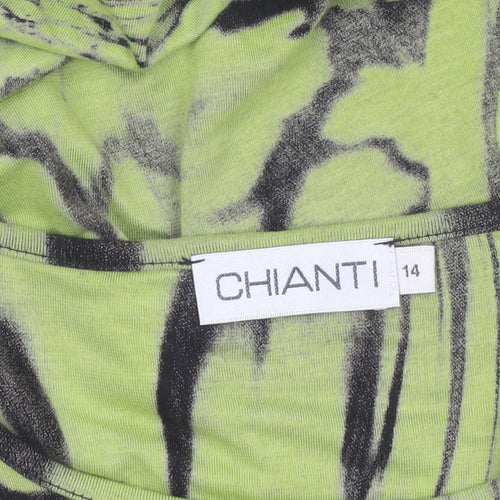 Chianti Women’s Green Abstract Long Sleeve Tunic Top Size 14