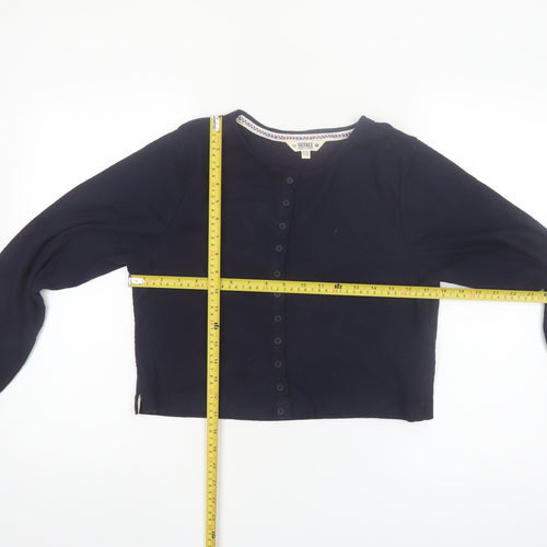FatFace Women's Blue Cropped Button-Up Cardigan UK 14 Cotton Blend