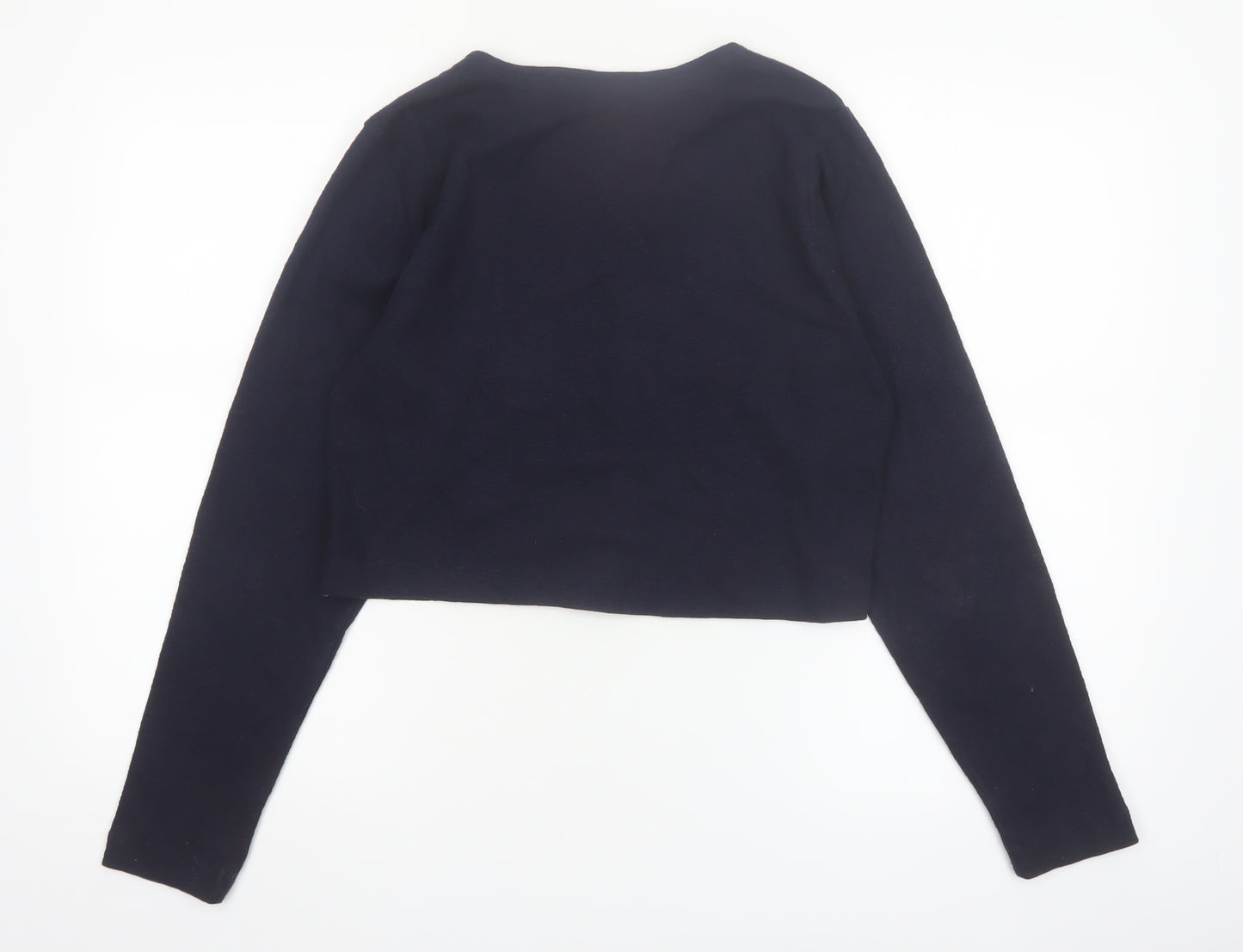 FatFace Women's Blue Cropped Button-Up Cardigan UK 14 Cotton Blend