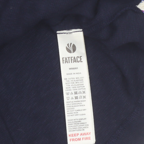 FatFace Women's Blue Cropped Button-Up Cardigan UK 14 Cotton Blend