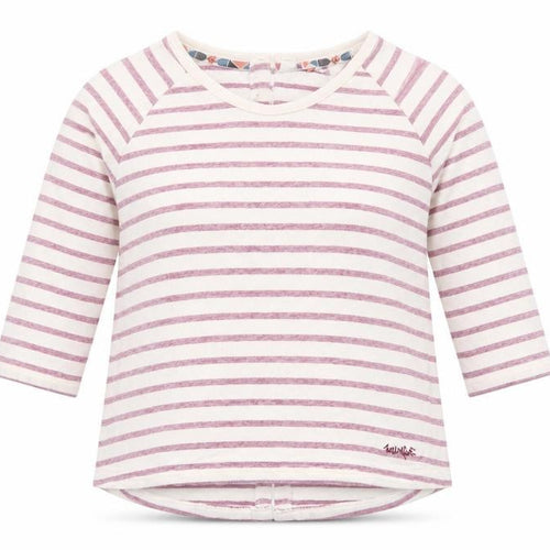 Weird Fish Womens Multicoloured Striped 3/4 Sleeve Cotton T-Shirt Size 10