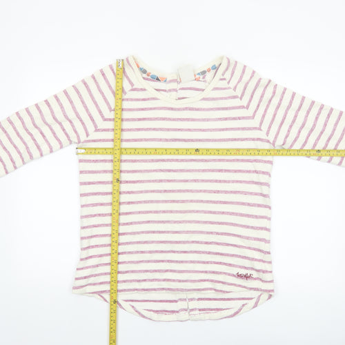 Weird Fish Womens Multicoloured Striped 3/4 Sleeve Cotton T-Shirt Size 10