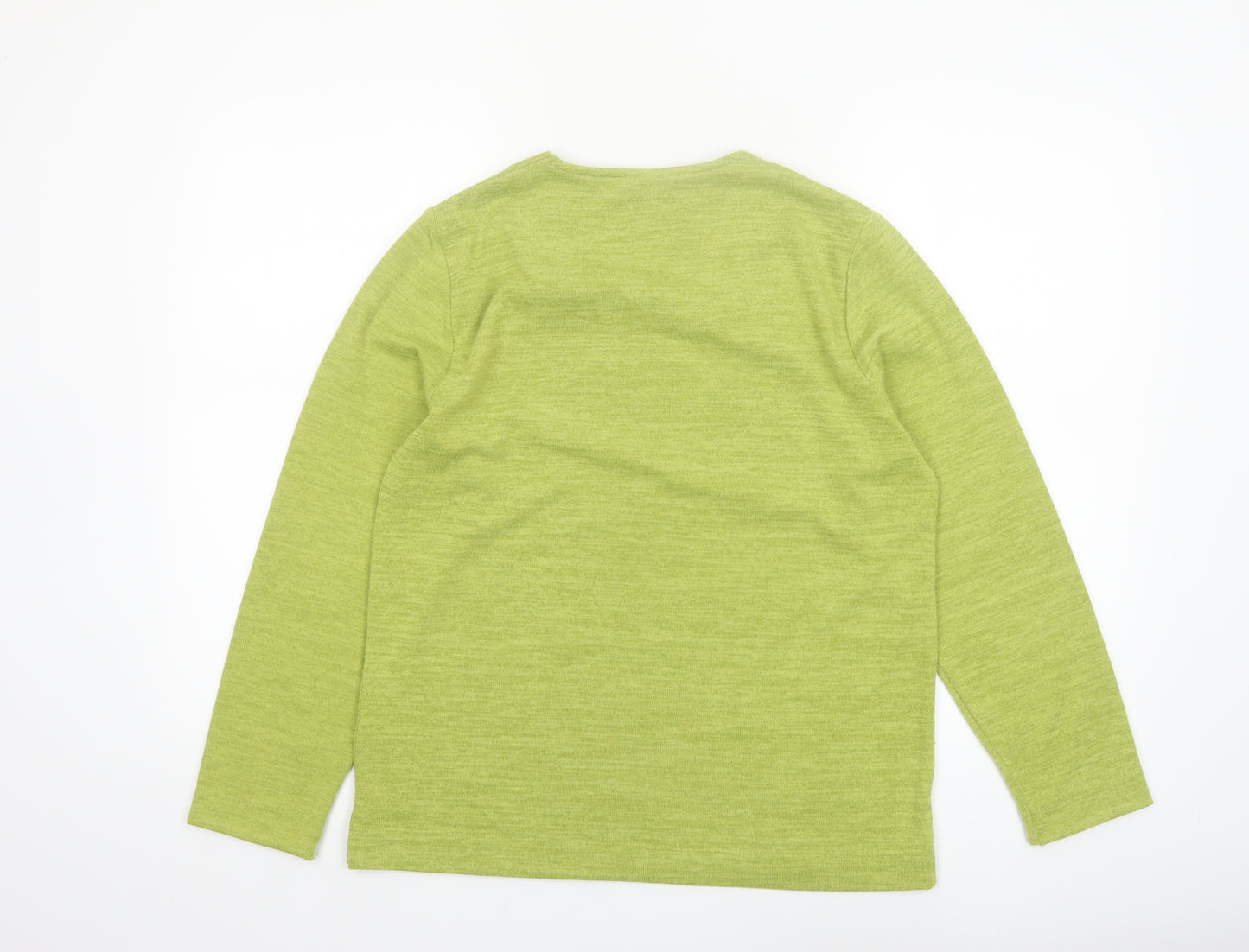Tigi Women’s Green Long Sleeve Square Neck Jersey Top Size 14