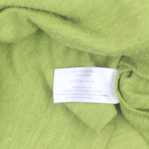 Tigi Women’s Green Long Sleeve Square Neck Jersey Top Size 14