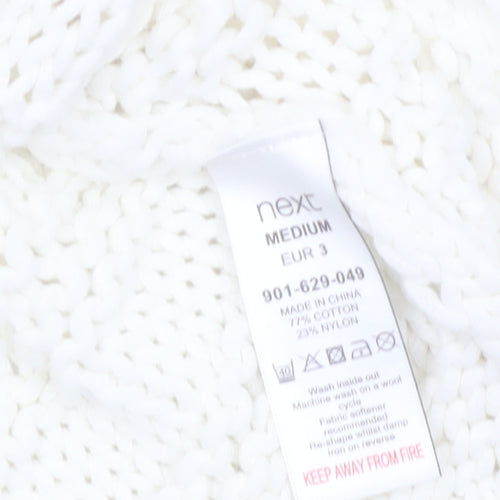 Next Women’s White Cotton Knit Pullover Jumper Size M