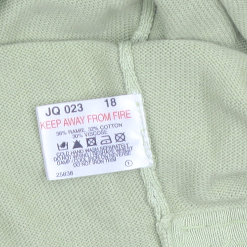 Joanna Hope Women's Green Beaded Open Shrug Size 18