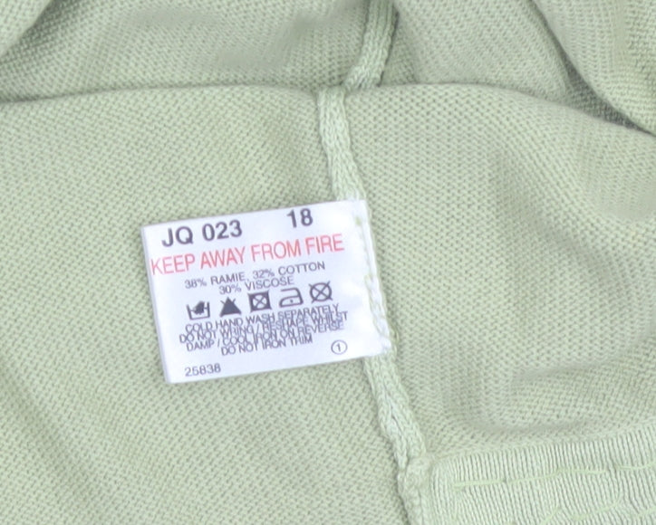 Joanna Hope Women's Green Beaded Open Shrug Size 18