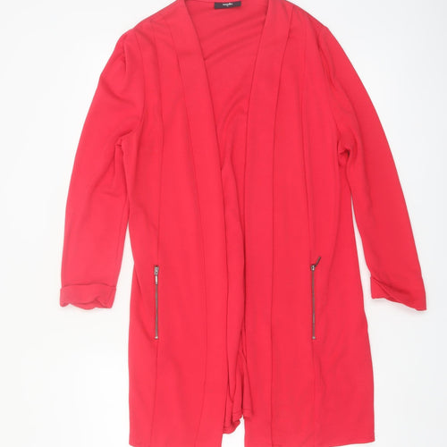 Wallis Women Red Mid-Length Open Coatigan Jacket UK M