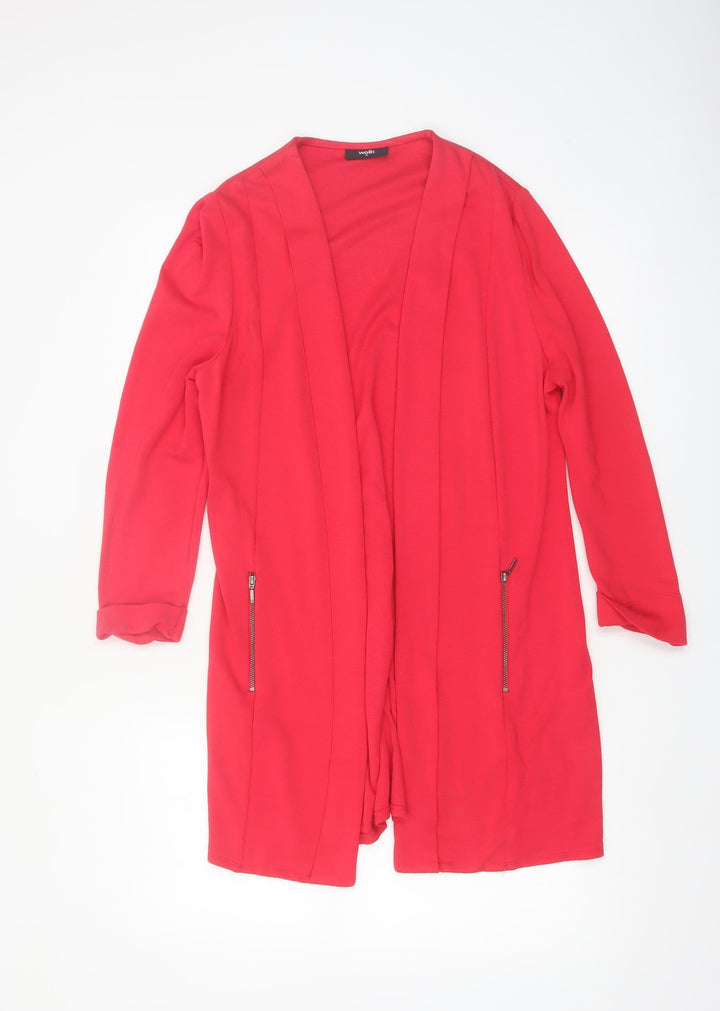 Wallis Women Red Mid-Length Open Coatigan Jacket UK M