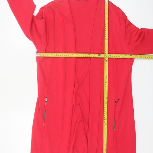 Wallis Women Red Mid-Length Open Coatigan Jacket UK M